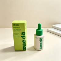 Flacon compte-gouttes rond en verre vide de 30 ml et 50 ml, couleur verte personnalisée, pour huiles essentielles et sérums, conteneur cosmétique OEM ODM avec boîte