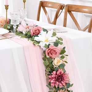 Decoraciones <span class=keywords><strong>de</strong></span> boda para mesa <span class=keywords><strong>de</strong></span> recepción que muestra el soporte Decoración Flores Artificiales Rose Vines Flores <span class=keywords><strong>de</strong></span> <span class=keywords><strong>seda</strong></span> decorativas - Product Image 2