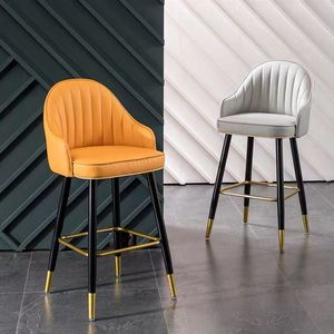 Taburetes de <span class=keywords><strong>Bar</strong></span> Modernos de Lujo para el Hogar, Sillas de Altura de Mostrador 360 °   Silla de Comedor Giratoria de Cuero para Cocina, Hogar, <span class=keywords><strong>Bar</strong></span> y Hotel - Product Image 6