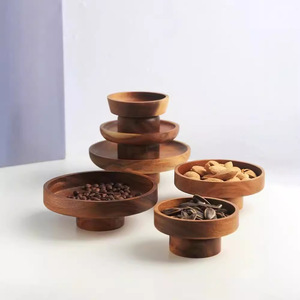 Solid Wood Oval Tea Cup Storage Rack Tall Aromatherapy Tray For <b>Home</b> Living Room - Product Image 4