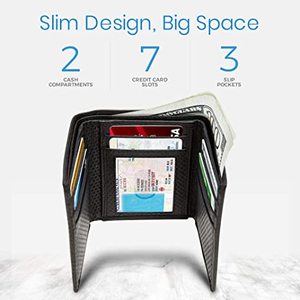 Nouvelle marque en <span class=keywords><strong>cuir</strong></span> véritable hommes noir portefeuille à deux volets longue RFID poche à monnaie <span class=keywords><strong>porte</strong></span>-cartes décontracté ouvert RFID feuille protégée - Product Image 3