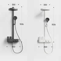 Système de douche moussante en laiton 2026 IPX5 moderne, ensemble de douche pluie tropicale 300 mm avec barre coulissante et cartouche céramique pour appartement
