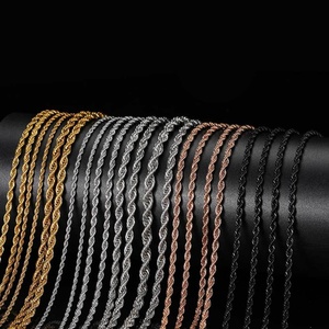 Factory Wholesale Fashion 4mm Twist Chains Custom Stainless Steel Gold Link Rope Chain <b>for</b> Jewelry Making <b>Necklace</b> <b>Men</b> Women - Product Image 5