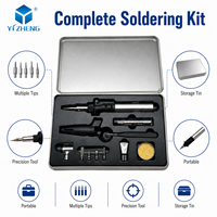 YZ-212 Aluminium dan Kuningan Adjustable 4 in 1 Solder Gas Butana Tanpa Kabel, Alat Las Mikro, Obor Solder, Heat Gun, Kit Besi Solder