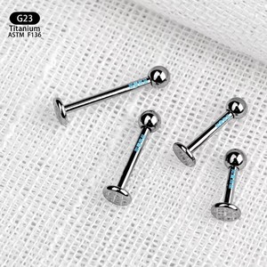 Piercing à bille à fond plat en titane G23, bijoux de corps unisexe ASTM F136 - Product Image 3