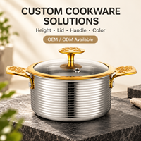 WOXIANG Marmite à fondue 16 cm, compatible lave-vaisselle, en acier inoxydable triple couche, distribution uniforme de la chaleur, ustensile de cuisson polyvalent pour soupes