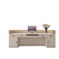 Bureau d'accueil en cuir de style luxe léger pour salon de beauté, maison d'hôtes, salon de thé et réception d'entreprise