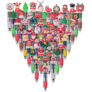 Penna a Sfera in Plastica a Quattro Colori per Natale, Simpatica Cartone Animato Multicolore, Punta da 0,5 mm, Lunghezza 10 cm, per Ufficio e Scuola - Product Image 5
