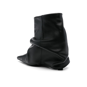 Stivali Midi invernali personalizzati da <span class=keywords><strong>donna</strong></span> con tacchi alti con tacco alto arancione bianco con Zip a punta e Design in gomma - Product Image 4