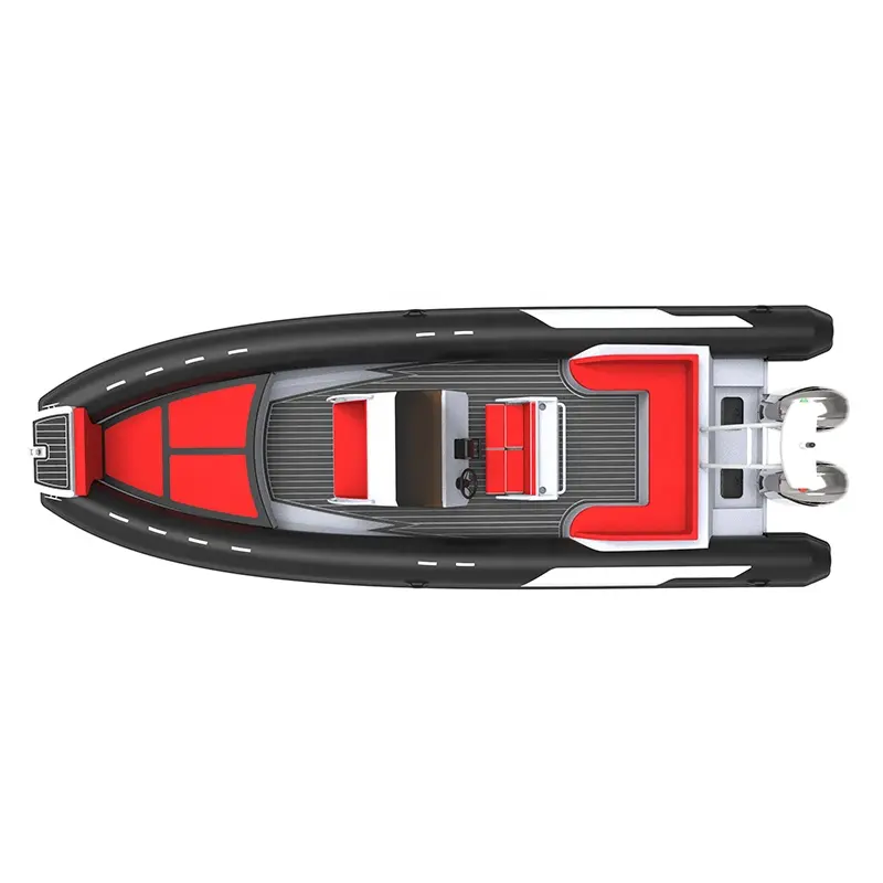 Ce 25ft RIB760 Deep V Hypalon RIB Inflatable Rigid Hull Boat with Outboard Engine