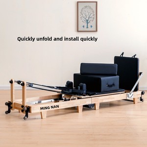 Machine de Pilates pliable en bois d'érable, <span class=keywords><strong>lit</strong></span> d'entraînement Pilates, équipement de gym à domicile, installation rapide, entraînement complet du corps, réglable - Product Image 2