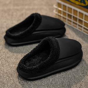 2025 otoño invierno cálido esponjoso diapositivas sandalias EVA impermeable logotipo personalizado zapatos planos de algodón zapatillas mujeres hombres - Product Image 5