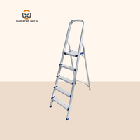 Échelle 2025 en aluminium de haute qualité pour cuisine chambre supermarché avec pédales larges schéma de couleurs classique pour escalier Gym utilisation