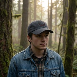 Cappello da Baseball 'DAD HAT' Grigio Antracite con Ricamo 'DARK <span class=keywords><strong>FOLKLORE</strong></span> ANTLER' - Product Image 4