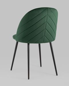 เก้าอี้ทานอาหารผ้ากำมะหยี่สีเขียวพร้อมความรู้สึกโลหะสีดำ - Product Image 3