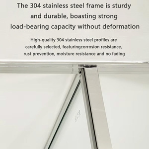 <span class=keywords><strong>Doccia</strong></span> Moderna Personalizzabile con Telaio in Metallo Cromato/Nero/Grigio, Vetro Temperato Spesso 10mm in Acciaio Inox, Separazione Zona Asciutta/Bagnata - Product Image 3