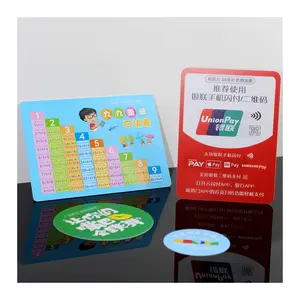 Yuvarlak PVC promosyon kartı özel LOGO buzlu yüzey ödeme standı masa kartı plastik özel şekil fiyat etiketi