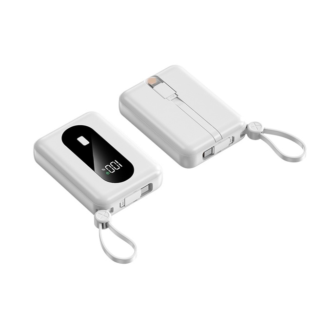 Portable Ultra Slim Mobile Phone Powerbank 10000mAh 22.5W Fast Charging Type-C Input LED Display ABS Material Universal Socket