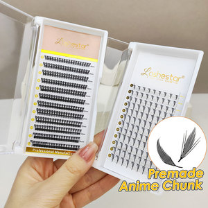 Nouvelles extensions de cils 2026 : Deux types de cils <span class=keywords><strong>anime</strong></span> super doux, pré-faits en éventail, courbure CD, sur plateau - Product Image 2