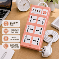 Multiprise universelle 4 ports USB, compacte en ABS, avec interrupteur à une touche, câble de 1,8 m, prise UE à 90 degrés, pour la maison et le bureau