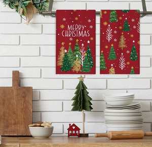 Serviettes de bain et de cuisine ultra douces rouges pour Noël, très absorbantes, pour invités - Product Image 3