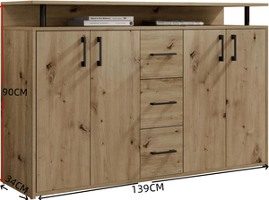 Cassettiera per Ingresso, Cassettiera con 4 Ante in Truciolato per Soggiorno e Camera <span class=keywords><strong>da</strong></span> Letto - Product Image 6