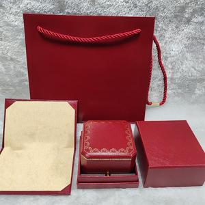 Factory Direct <b>Red</b> Jewelry Box Set Luxury Paper Jewelry Packaging Box with Gift Bag for Ring, Necklace, <b>Bracelet</b> - Product Image 3
