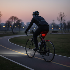 Luci di Sicurezza per Bicicletta Ricaricabili USB Peiyong Modello 6054 LED Indicatori di Avvertimento Anteriori e Posteriori Lampada Posteriore Montata sul Telaio per Guida Notturna - Product Image 3