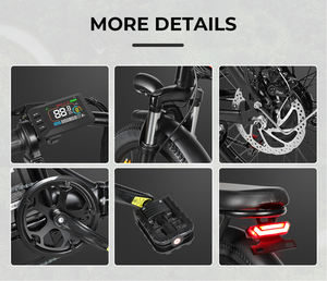 Entrepôt européen DDP CY20 Vélo électrique pliable 7 vitesses 20 pouces Pneu gras Acier au carbone Batterie au lithium Moteur sans balais 250W - Product Image 3