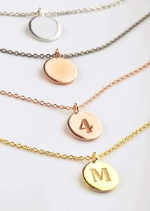 Elegante Joyero para Mujer, Collar con Iniciales Personalizadas <span class=keywords><strong>en</strong></span> Oro Chapado de 9k, 14k y 18k, Colgante con Disco de Letra, Monograma Personalizado - Product Image 2