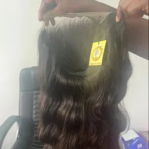 Lace Front Perucas Melhor Qualidade Encerramento Cabelo Ondulado Natural Olhar Preço Por Atacado 100% Cabelo Humano Cru Da Índia