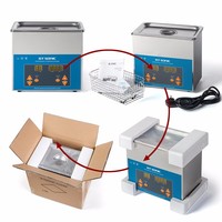 GTSONIC VGT-1730QTD Pembersih Ultrasonik Digital 40kHz 3L 100W dengan Pemanas dan Timer, Bahan Stainless Steel untuk Rumah Tangga