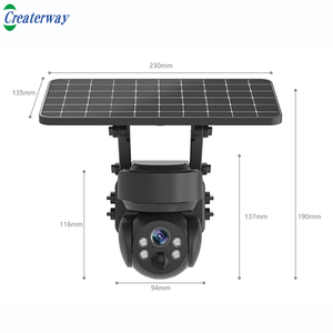 3MP năng lượng mặt trời IP CCTV Wifi Camera 360 độ PTZ tầm nhìn ban đêm truy cập đám mây SD Thẻ lưu trữ phát hiện chuyển động được xây dựng trong còi báo động - Product Image 1
