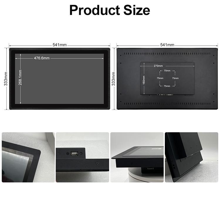 21.5/23.6 Inch Industrial LCD Monitor Waterproof OEM ODM Embedded Display High Brightness in Stock