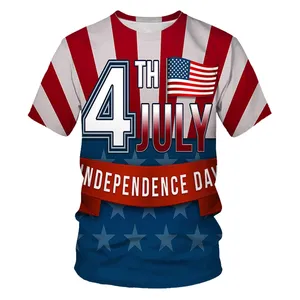 2023 товары с флагом США, патриотическая хлопковая футболка, американский флаг, День независимости, мужские футболки с OEM, оптовая продажа