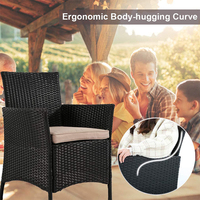 2022 Couture Curl canapé d'extérieur Design moderne rotin osier ensembles de meubles de patio chaise de bistro en bois avec corde matériel loisirs