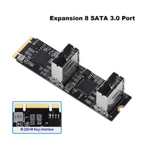Tarjeta Adaptadora Interna <span class=keywords><strong>M</strong></span>.<span class=keywords><strong>2</strong></span> <span class=keywords><strong>M</strong></span>-key a 8 Puertos SATA 3.0 de 6GB/s para PC de Escritorio / NAS, Clave B, Clave <span class=keywords><strong>M</strong></span>, NGFF con <span class=keywords><strong>2</strong></span> Ranuras de Interfaz Mini SAS - Product Image 4