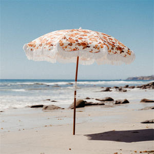 Venta al por mayor de gran tamaño plegable sombrilla personalizada picnic piscina mar Rosa flecos al aire libre playa <span class=keywords><strong>patio</strong></span> sombrilla - Product Image 4