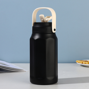 <b>Large</b>-Capacity Octagonal Big-Belly 304 Stainless Steel Thermos <b>Flask</b> Cup Straw Vacuum Insulation 6-12 Hours Thermal - Product Image 5