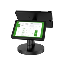 Support de tablette en métal à double écran Peacemounts TPS-D, rotation à 360 degrés, iPad, comptoir de caisse, capacité de 20 livres, noir/blanc