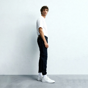 <span class=keywords><strong>Jeans</strong></span> Slim Fit da Uomo di Lusso Lavaggio Scuro, Pantaloni in Denim ad Alta Elasticità e Comfort, Casual Business, Classici <span class=keywords><strong>Jeans</strong></span> Indaco - Product Image 4