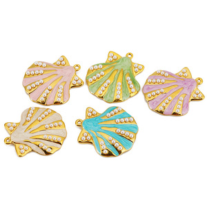 Pendentif coquillage en acier inoxydable avec perles pour collier, porte-clés, accessoires de bijouterie - Product Image 4