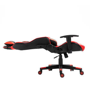 Chaise de jeu de bureau à dossier haut, chaise de course rouge pivotante réglable et confortable pour jeux informatiques, chaise de jeu pour PC - Product Image 6
