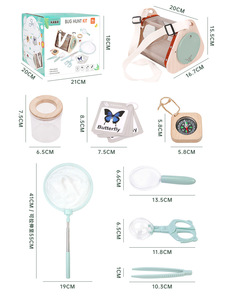<span class=keywords><strong>Kit</strong></span> de capture d'<span class=keywords><strong>insectes</strong></span> en bois pour enfants, ensemble d'exploration en plein air avec filet à papillons extensible, loupe, pincettes, boussole - Product Image 6