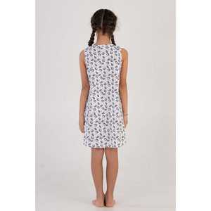 Vestido Largo hasta la Rodilla para Niñas, Estilo Dulce, de Algodón, con Tirantes Gruesos y Estampado de Flores con Volantes, para Otoño, Tallas 3-4/9-10 - Product Image 1