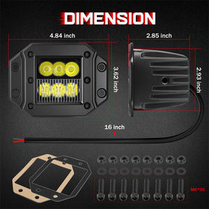 Feux de conduite LED 60W à faisceau combiné spot et flood de 4,8 pouces pour remorque, tracteur, camionnette, SUV, Side-by-Side - Product Image 2