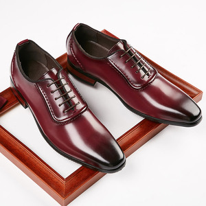 S0535Y nouveau bout pointu été en cuir robe d'affaires hommes chaussures en cuir Style britannique mariage à lacets Derby - Product Image 4