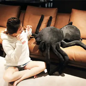 Animaux en peluche araignée noire simulée Spoof Prop Cadeaux personnalisés Oreillers décoratifs Jouets en peluche araignée