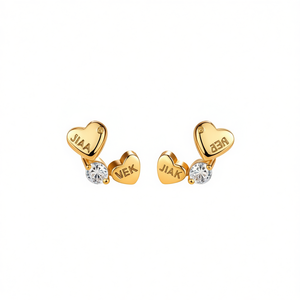 Pendientes de corazón de oro E970 con cristales e iniciales personalizadas, joyería de moda - Product Image 1