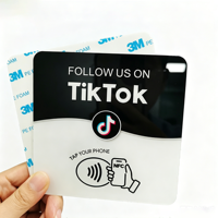 Plaque NFC en acrylique programmable pour avis Google, plaque RFID à tapoter avec dos adhésif, étanche, carte NFC programmable avec URL